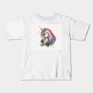 Unicorn Watercolour Painting Kids T-Shirt